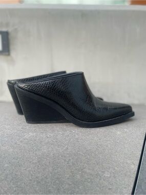 rag & bone Black Wedge Mules -size 8